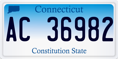 CT license plate AC36982