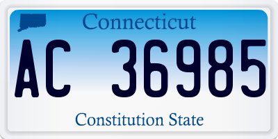 CT license plate AC36985