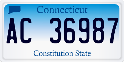 CT license plate AC36987
