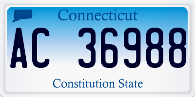 CT license plate AC36988