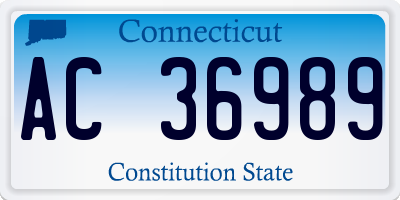 CT license plate AC36989