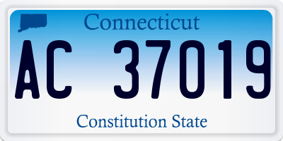 CT license plate AC37019