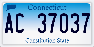 CT license plate AC37037