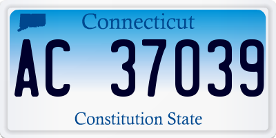 CT license plate AC37039