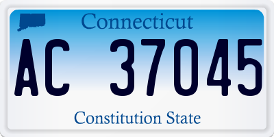 CT license plate AC37045