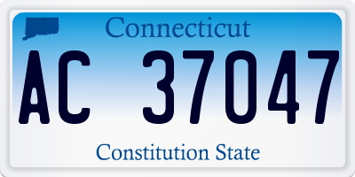 CT license plate AC37047