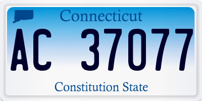 CT license plate AC37077