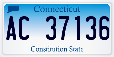 CT license plate AC37136