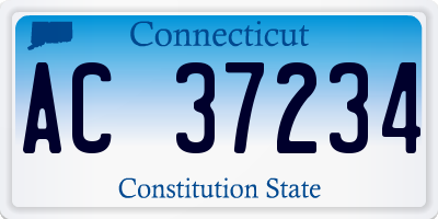 CT license plate AC37234