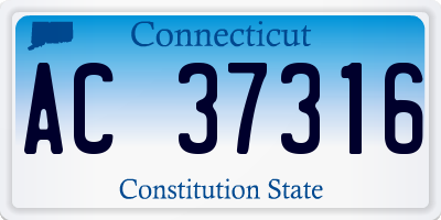 CT license plate AC37316