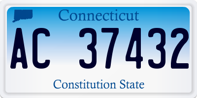 CT license plate AC37432