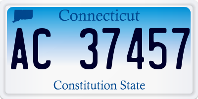 CT license plate AC37457
