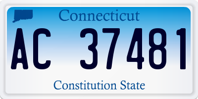 CT license plate AC37481