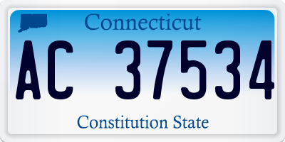 CT license plate AC37534