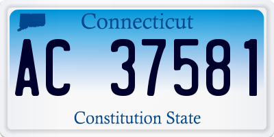 CT license plate AC37581