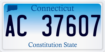 CT license plate AC37607
