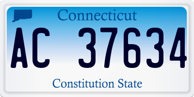 CT license plate AC37634