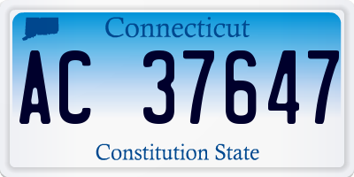 CT license plate AC37647