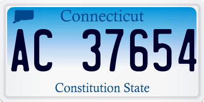 CT license plate AC37654