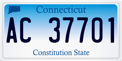 CT license plate AC37701