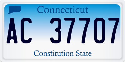 CT license plate AC37707