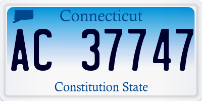 CT license plate AC37747