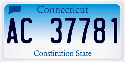 CT license plate AC37781