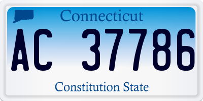 CT license plate AC37786