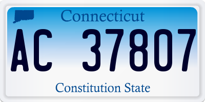 CT license plate AC37807