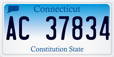 CT license plate AC37834