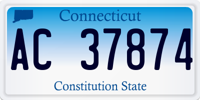 CT license plate AC37874