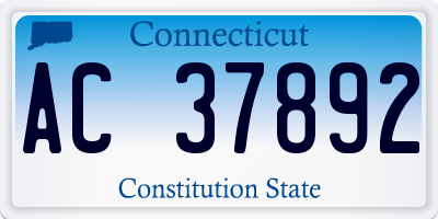 CT license plate AC37892