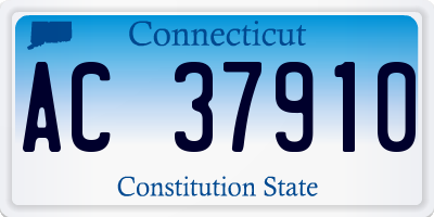 CT license plate AC37910