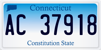 CT license plate AC37918
