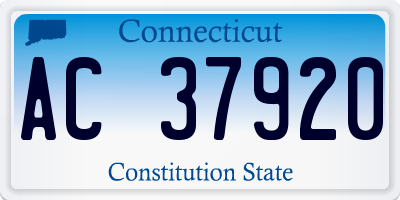 CT license plate AC37920