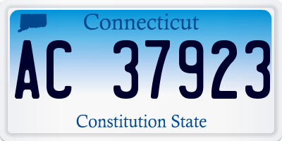CT license plate AC37923