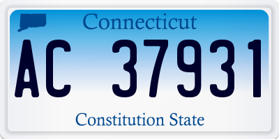 CT license plate AC37931