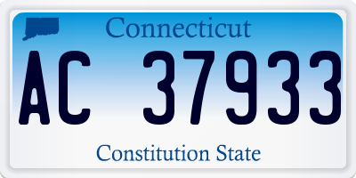 CT license plate AC37933