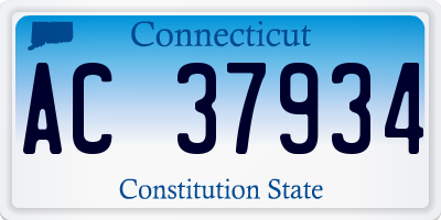 CT license plate AC37934