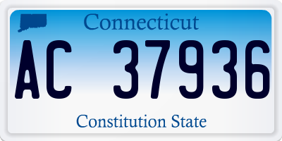 CT license plate AC37936
