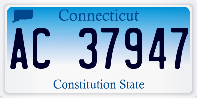 CT license plate AC37947