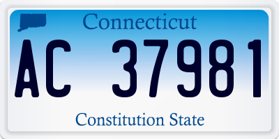 CT license plate AC37981