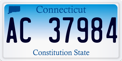 CT license plate AC37984
