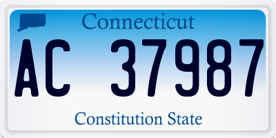 CT license plate AC37987