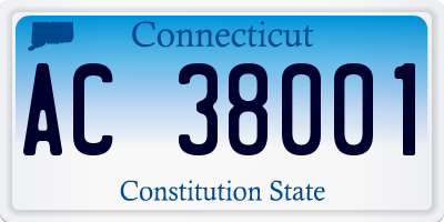 CT license plate AC38001