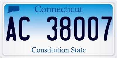 CT license plate AC38007