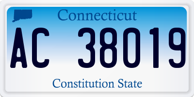 CT license plate AC38019