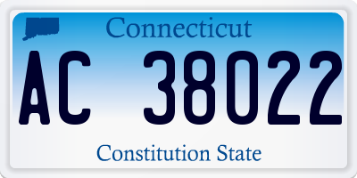 CT license plate AC38022