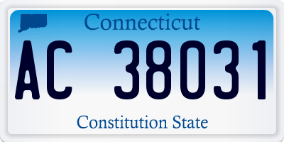 CT license plate AC38031