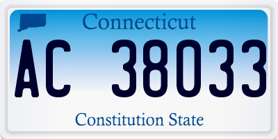 CT license plate AC38033